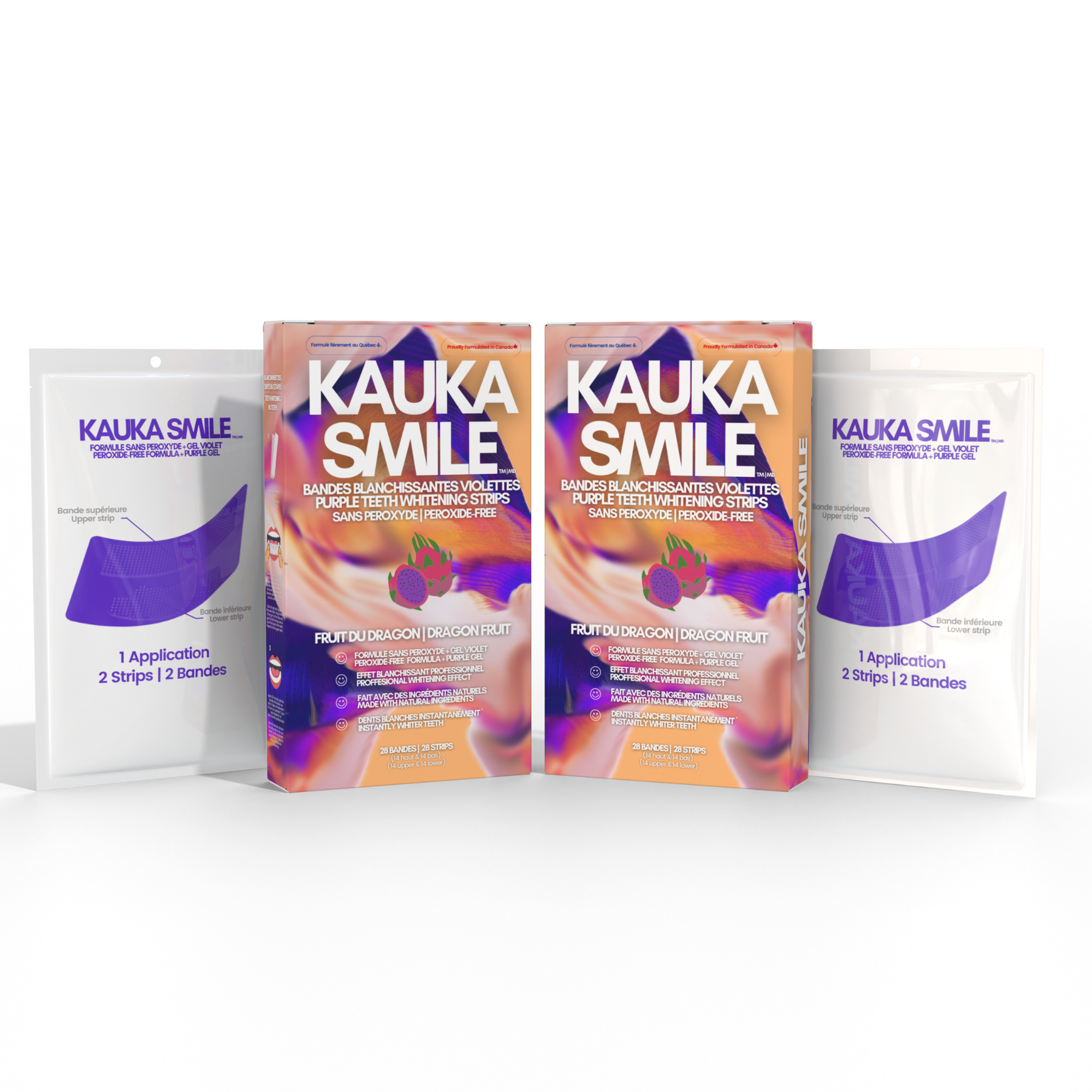Pack Bandes Violettes : 2 Paquets de Bandes Violettes Kauka Smile (sans peroxyde)