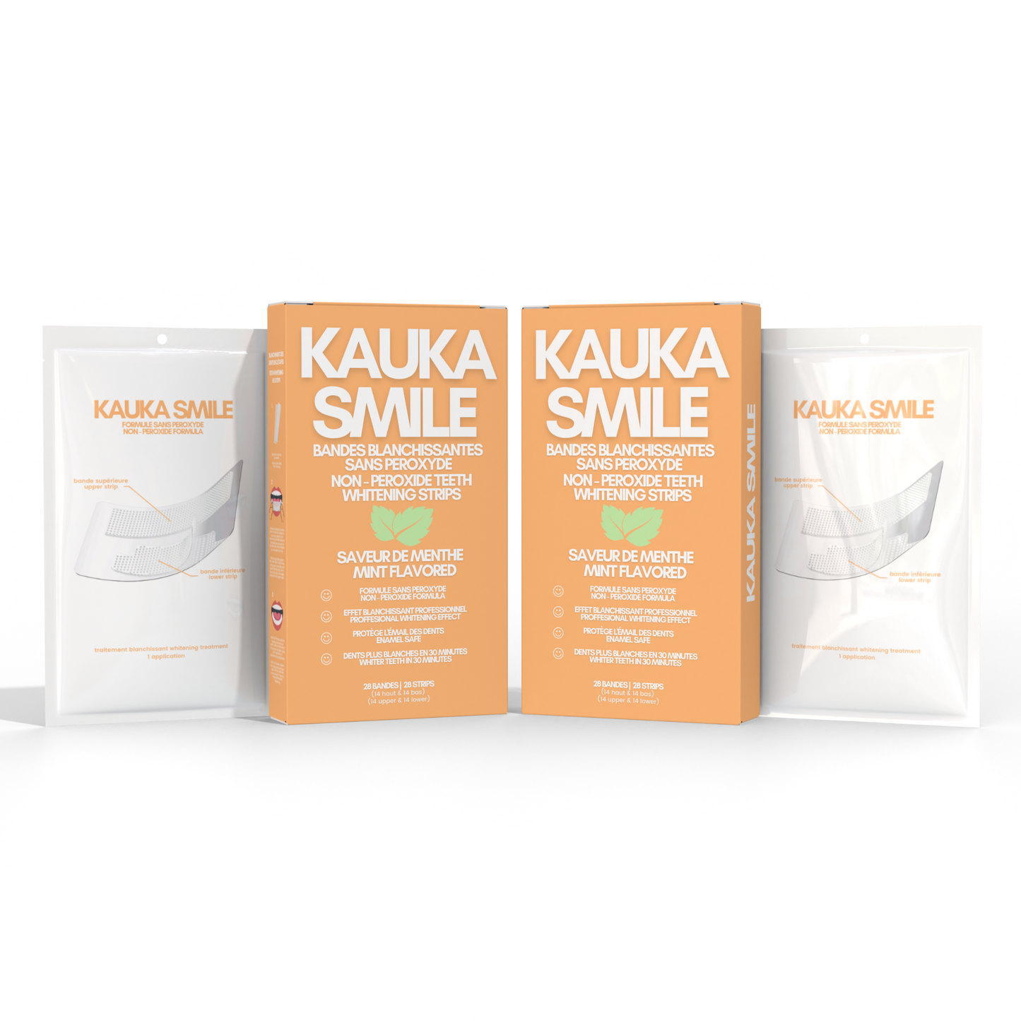 Strips Pack : 2 packs of Kauka Smile Whitening Strips (peroxide-free)